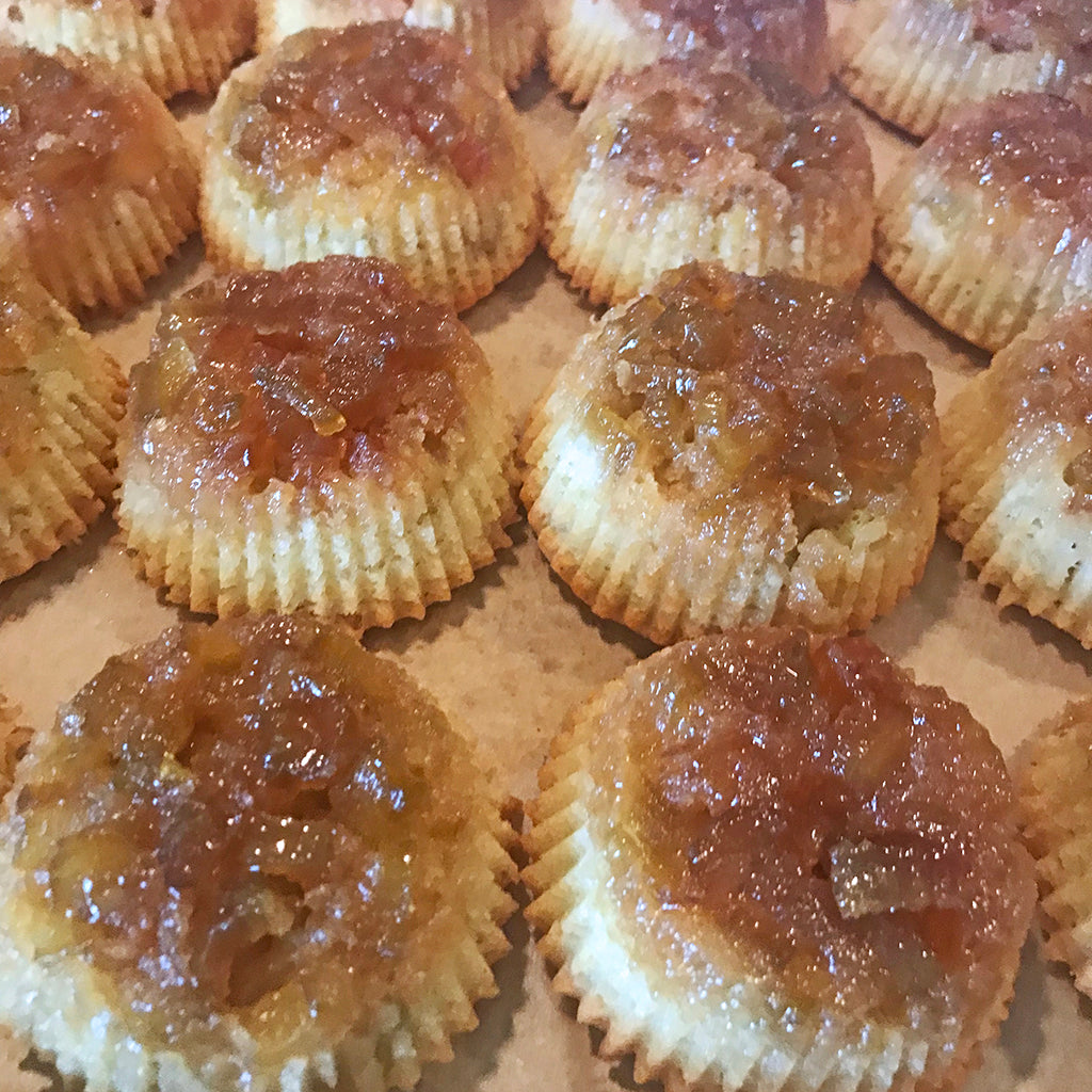 Upside Down Mini Rhubarb Cakes