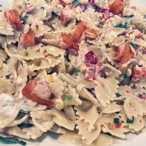 Lobster Pasta Salad is pretty to serve and delicious to eat