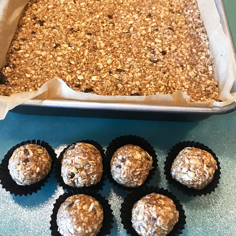 Kids love these no bake bars and balls