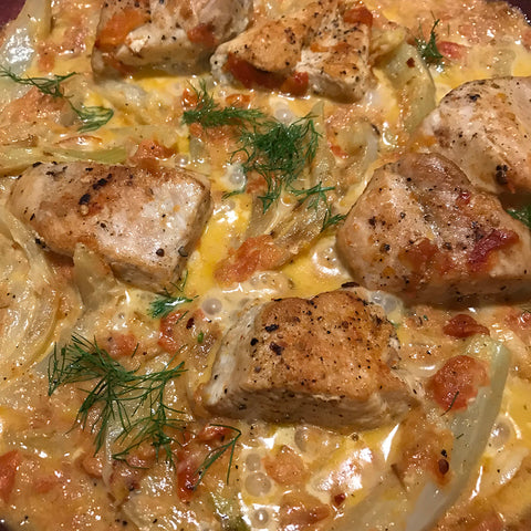Bubbling on the stove, smells delicious