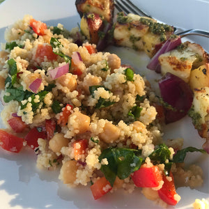 Couscous Salad with Honey Basil Vinaigrette