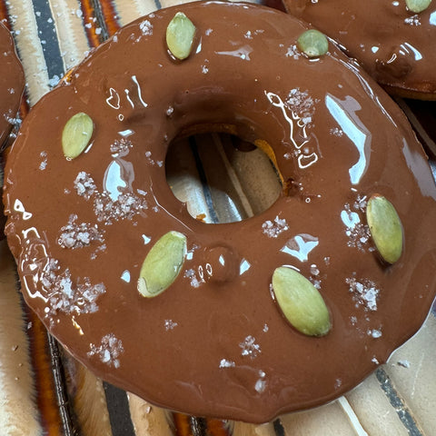 Gluten Free Keto Friendly Pumpkin Chocloate Dipped Dounts