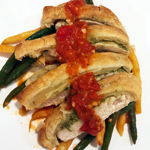 This is a beautiful presentation thanks to ready made puff pastry.