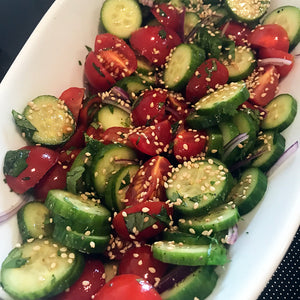 Asian Inspired Cucumber and Tomato Salad