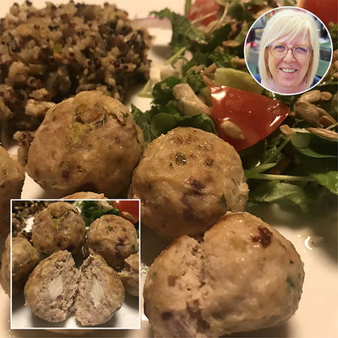 Feta Stuffed Turkey Meatballs