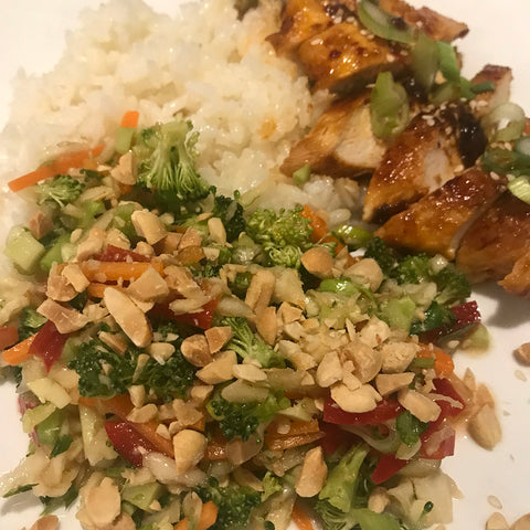 Chopped Asian Inspired Salad with Sesame Ginger Dressing
