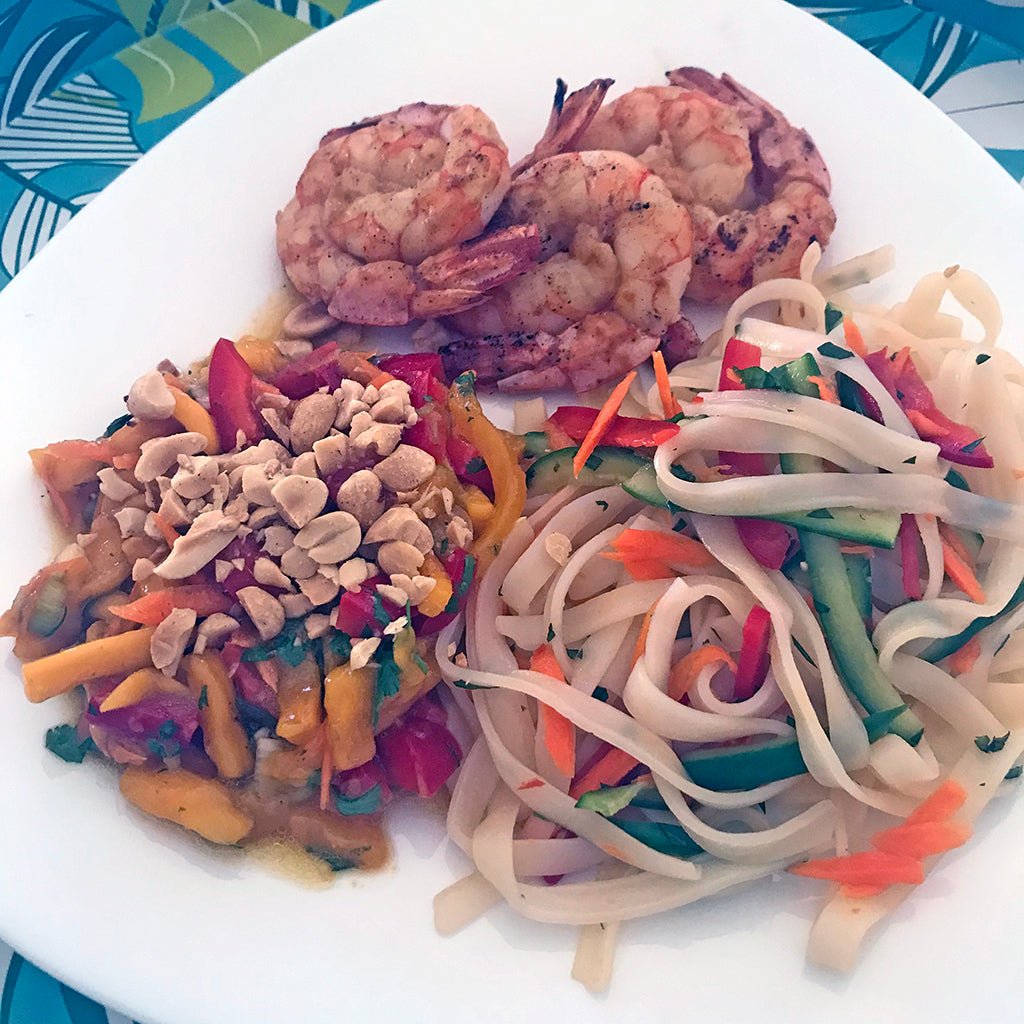 Thai Inspired Menu: Mango Salad and Cold Rice Noodle Salad