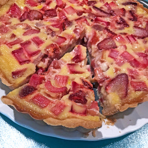 Strawberry Rhubarb Custard Tart/Pie
