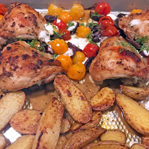 Greek Oven Roasted Chicken Thighs