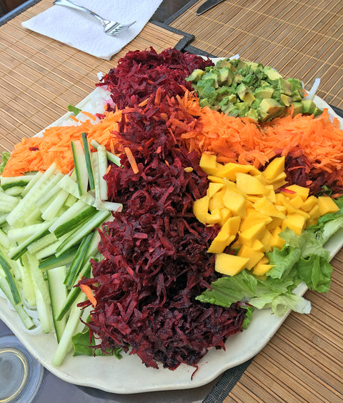 Rainbow Salad with Turmeric Ginger Dressing