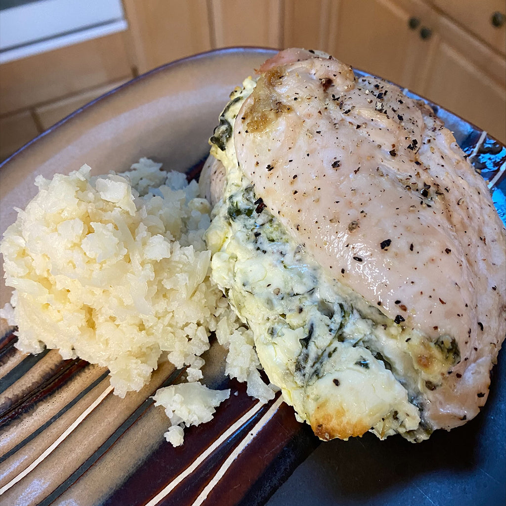 Keto Spinach and Feta Stuffed Chicken Breast