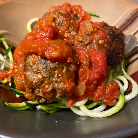 Keto Mozzarella Stuffed Meatballs